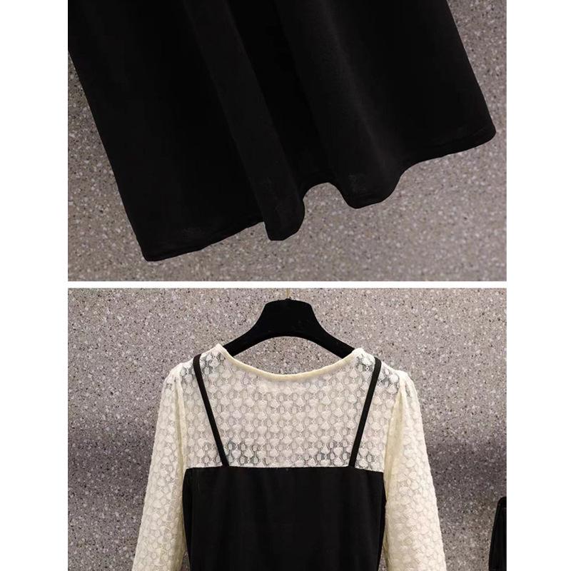 Women's Plus Size Spring/Summer Sweet Slimming Two-Piece Dress