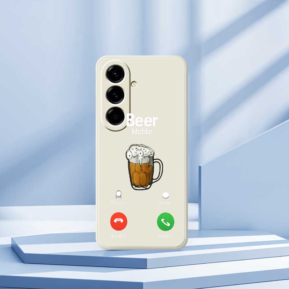 For Samsung Galaxy A56 5G Case Beer Pattern Printing Straight Edge TPU Phone Back Cover