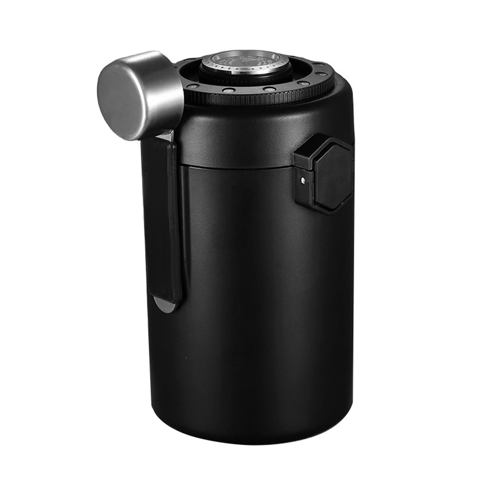 

Герметичная банка для кофе с индикатором влажности, диском для записи даты, односторонним выпускным клапаном, двойным слоем, 600 мл 20,3 унции, нержавеющая сталь чёрный