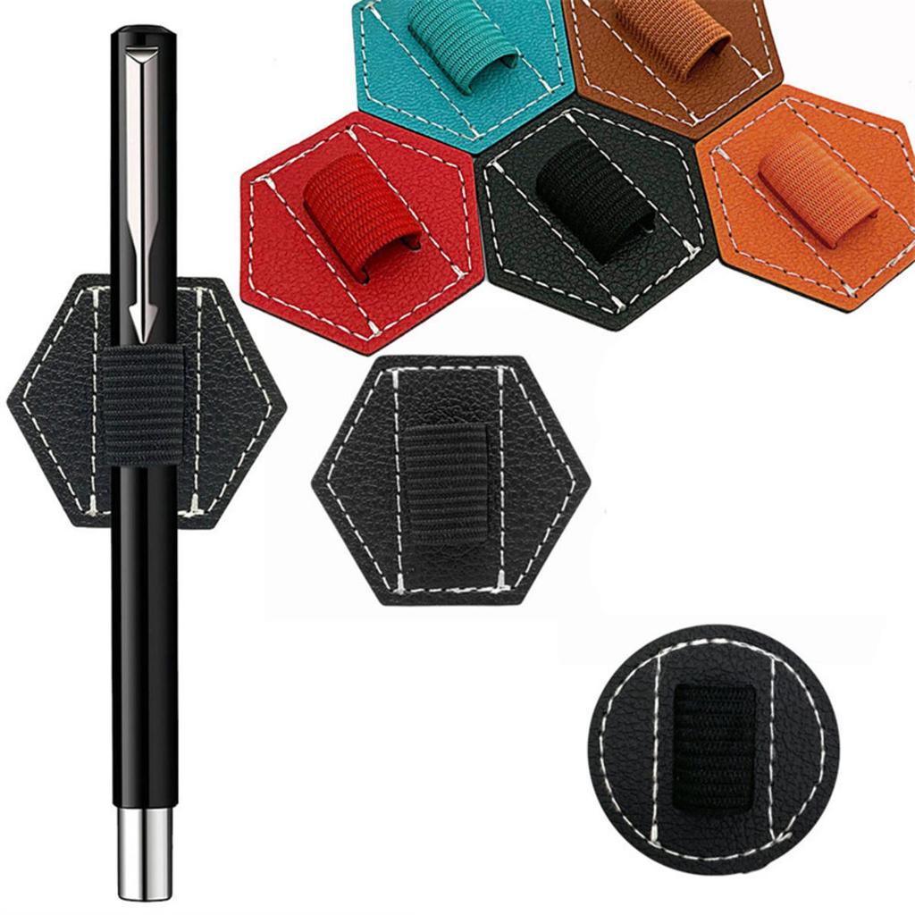 PU Self-adhesive Pen Holder  Capacitive Pen Holder Elastic Band Computer Self-adhesive  Stationery Organizer