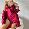 European & American Sexy Sling Nightdress and Robe Set for Women