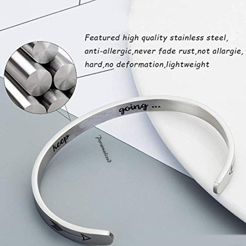 4MM Bis 8MM Kostenlose Gravur Armreif Edelstahl Öffnbar Armreif Name Individuell Personalisierbar Damen Herren Inspirierender Schmuck