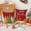 Christmas Pillow Cover Red Set Christmas Tree Print Pillow Indoor Sofa Cushion