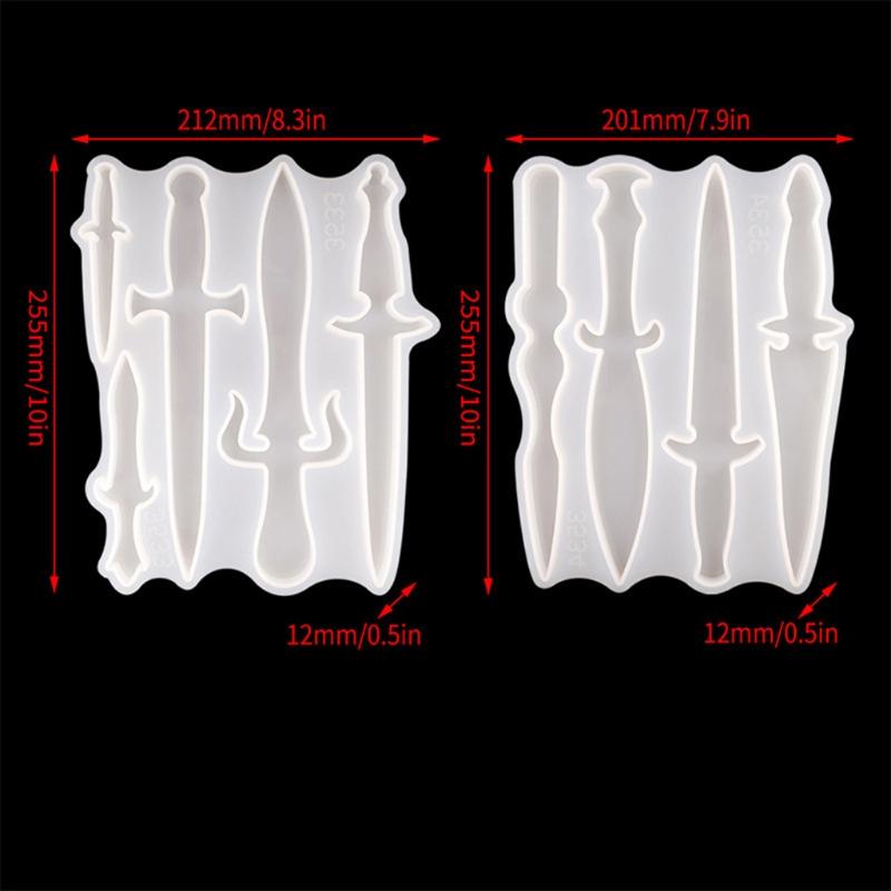 Messer Harzform Verschiedene Formen Schwert Dolch Silikon Epoxidform für Halloween Cosplay Schlüsselanhänger Dekoration DIY Gießen