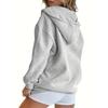 Giacca Larga Casual a Maniche Lunghe con Felpa con Cappuccio in Pile Autunnale e Invernale