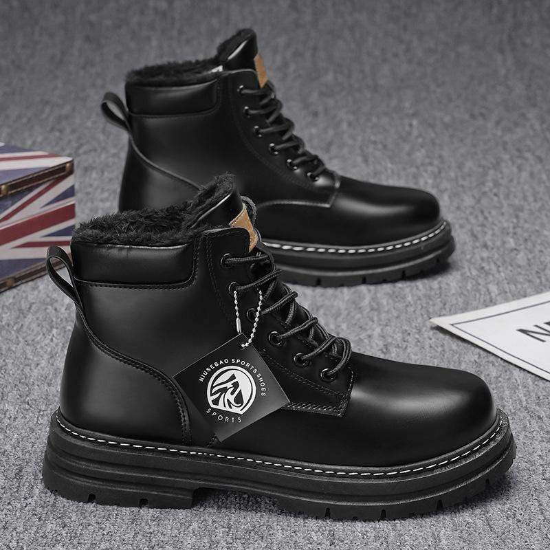 

Мужские ботинки Мартин 2025 осень новые флисовые утолщенные уличные рабочие ботинки в британском стиле ретро большие желтые ботинки мужская обувь 39