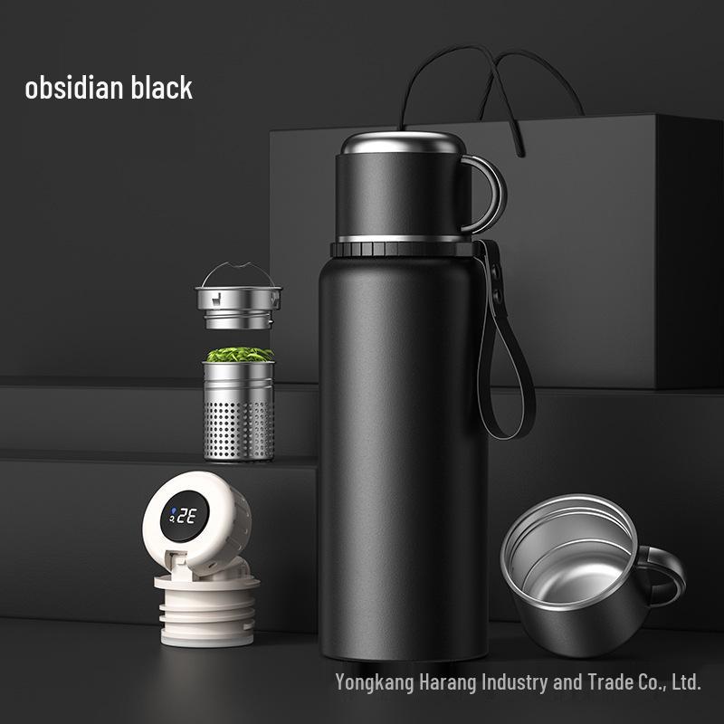 316 Stainless Steel Insulated Water Bottle with Double Lids & Tea Infuser for Outdoor Use