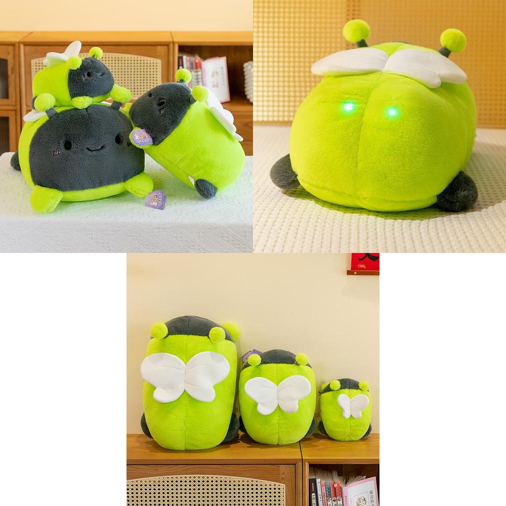 Cute Firefly Plush Toy Wholesale Cartoon Insect Doll Green Pillow Children's Gift