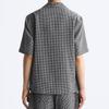 Zara Check Loose Comfortable Short Sleeve Shirt Men Shirts Black White 5628610-064