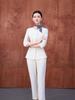 Women's Summer Professional Slim Fit Short Sleeve Suit for Beauty Salon Front Desk