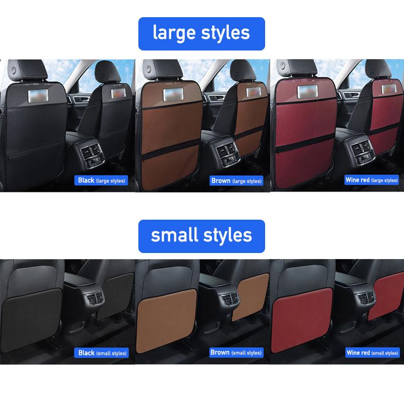 SEAMETAL Car Seat Back Anti Kick Pad Pu Leather Auto Back Seat Protector Mats Kids Anti Dirty Pads Multi-functional Storage Bags