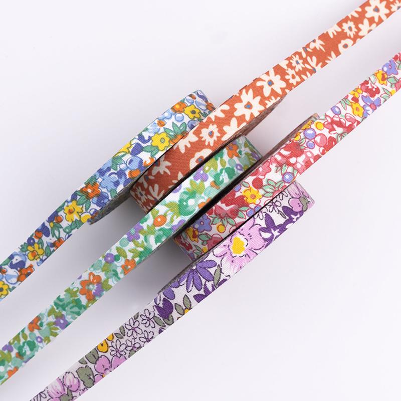 10 Yards 25/40mm Width Chiffon Flower Ribbon Print Fabric Floral Trim DIY Garment Hair Bow Tie Collar Handmade Accessory