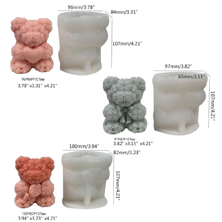 Silicone Material Soap Molds Bear Shaped DIY Craft Moulds Handmade Soap Moulds