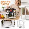 Rotating 2-Tier Rack, Floor Standing Seasoning Bottle Storage Shelf for Kitchen