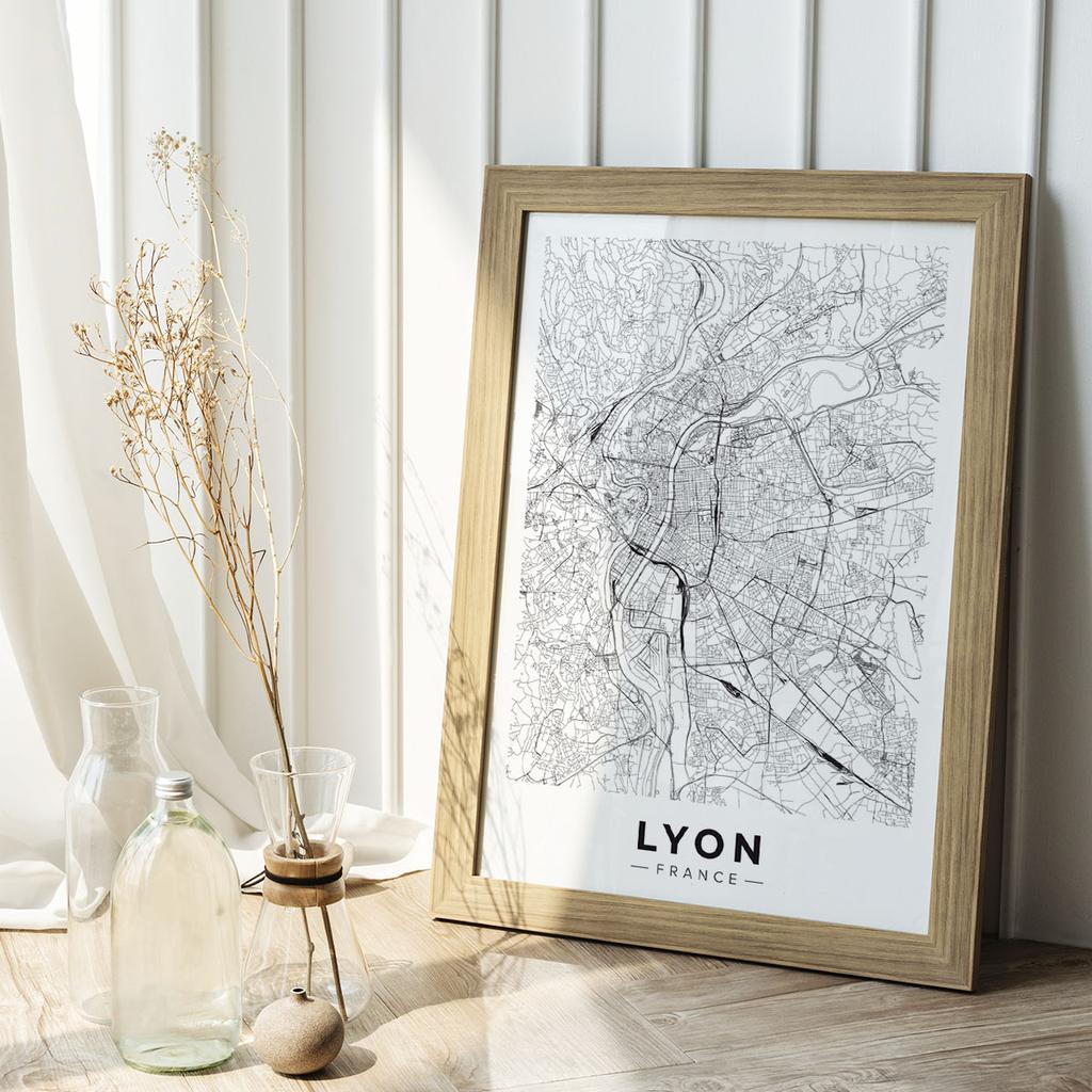 Poster Lione città piano