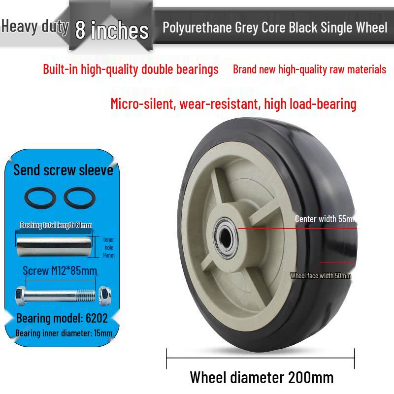 Nylon Swivel Caster Wheels: 2-6 inch Heavy-Duty Rubber & Flat Plate Options