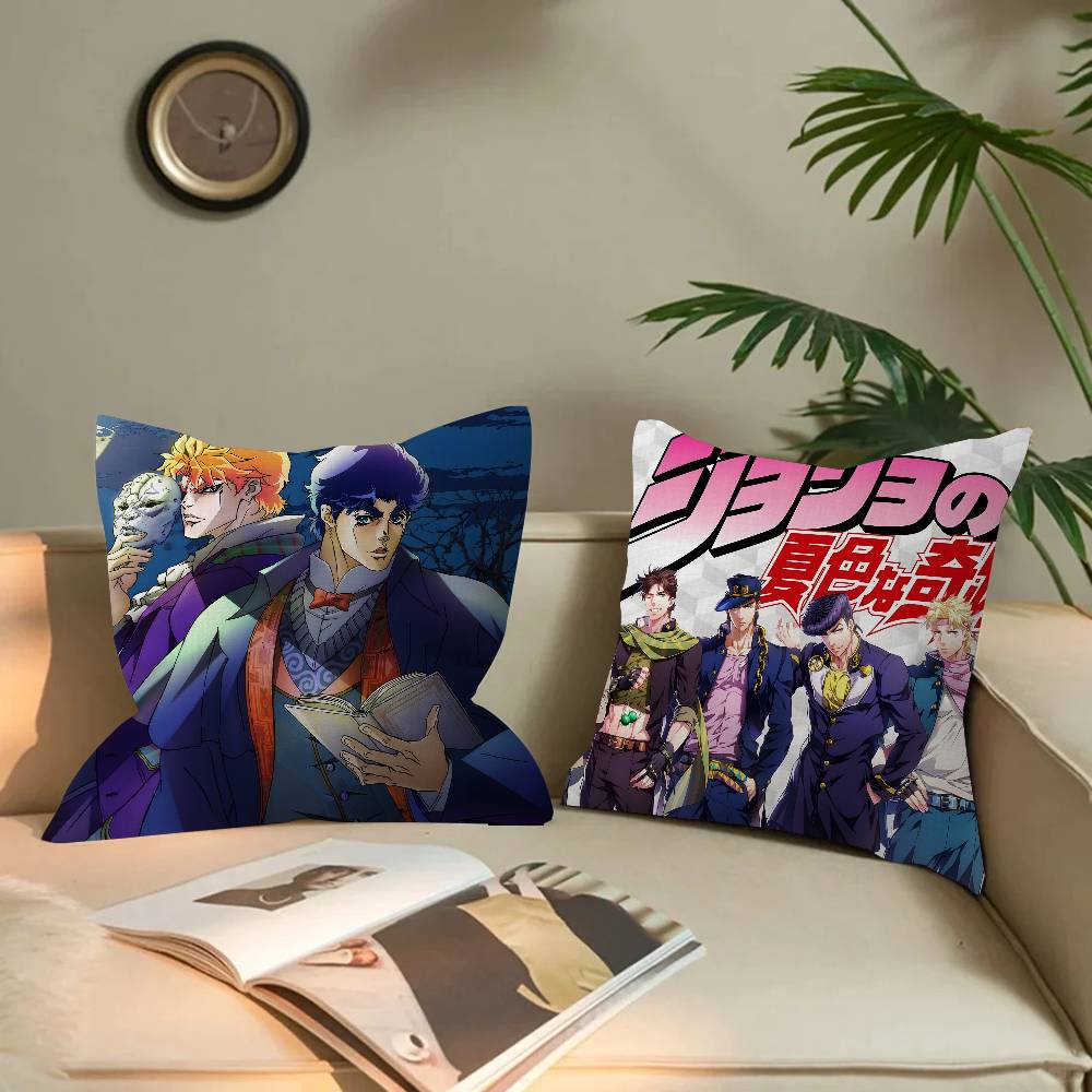 Anime J-Jojos B-Bizarre A-Adventure Cushion Cover Car Throw Pillow Case For Sofa Car Christmas Gift 40X40Cm 45X45Cm