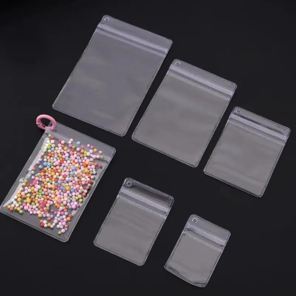 100pcs Side Punched Jewelry Storage Bags Transparent DIY Transparent Bag Necklace Storage Bag