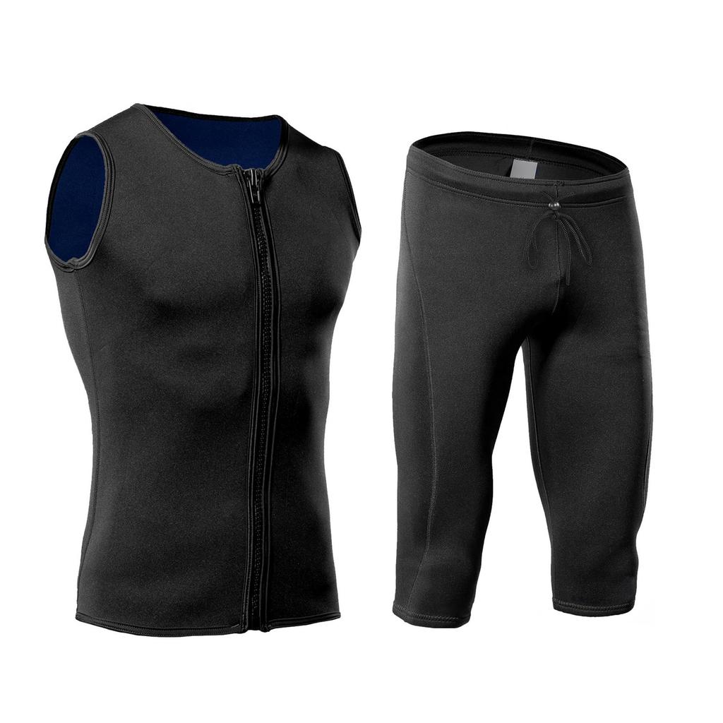 2mm Neoprene Wetsuit Shorts Vest Set Diving Snorkeling Surfing Thermal Swimsuit for Men Women