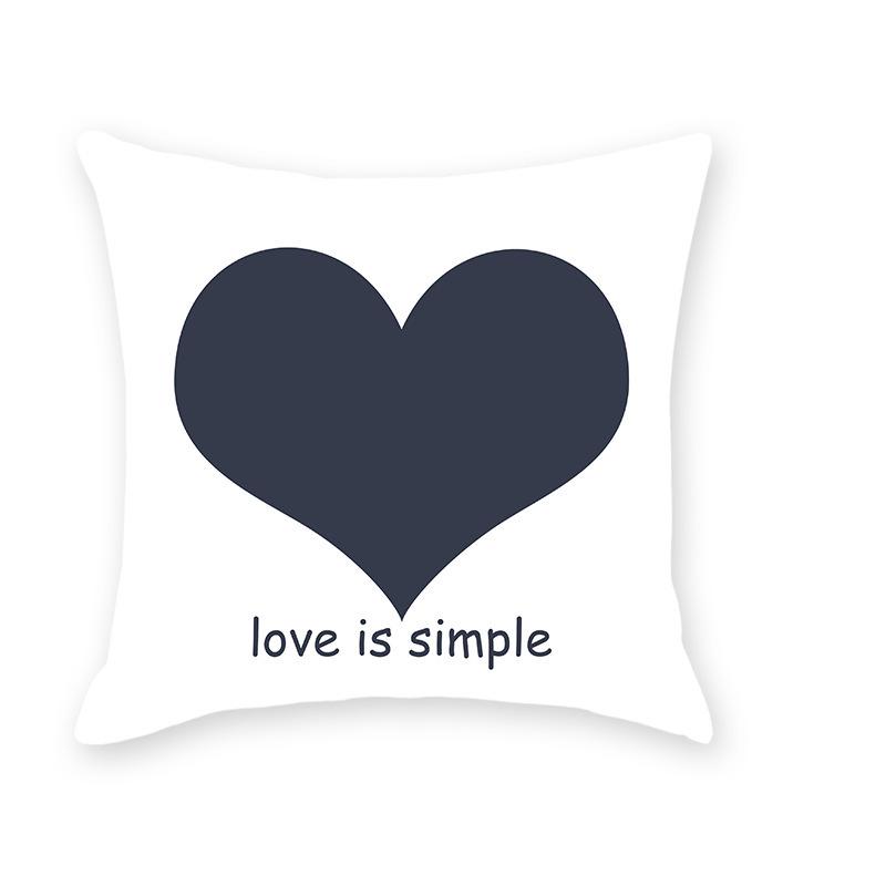 INS Style Faux Soft Throw Pillow Cover - Letter Print Home Decor for Sofa & Living Room