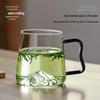 High Borosilicate Glass Tea Cup with Wooden Handle