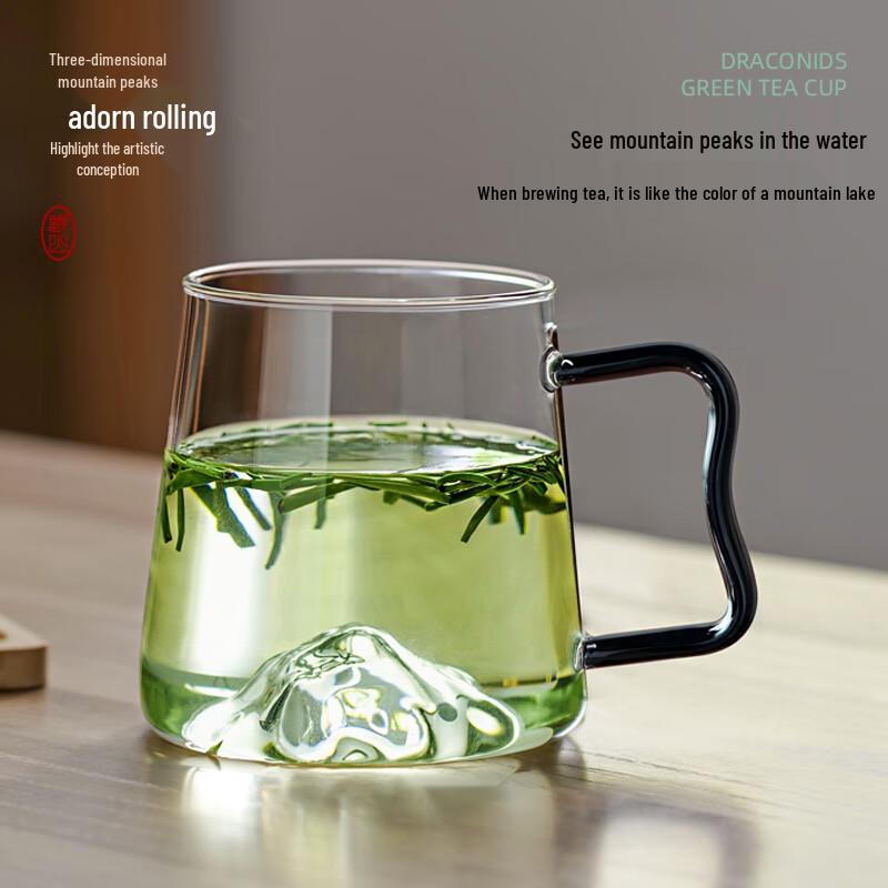 High Borosilicate Glass Tea Cup with Wooden Handle
