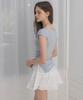 Rotre Domin Lace Shirring White Skirt