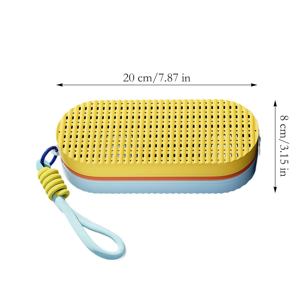 

1Pc Silicone Large CapacityDual-Sided Zipper Swimming Goggles Storage Box With Drain Hole Zipper Sunglasses Case жовтий