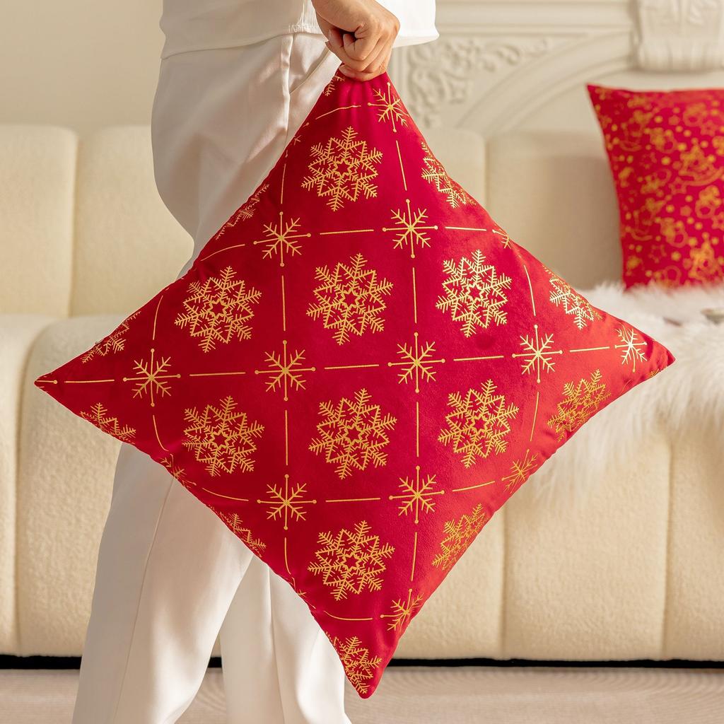 45X45Cm Christmas Tree Throw Pillow Cover Snowflake Plush Cushion Cover Christmas Party Decor Home Decorative Pillowcase