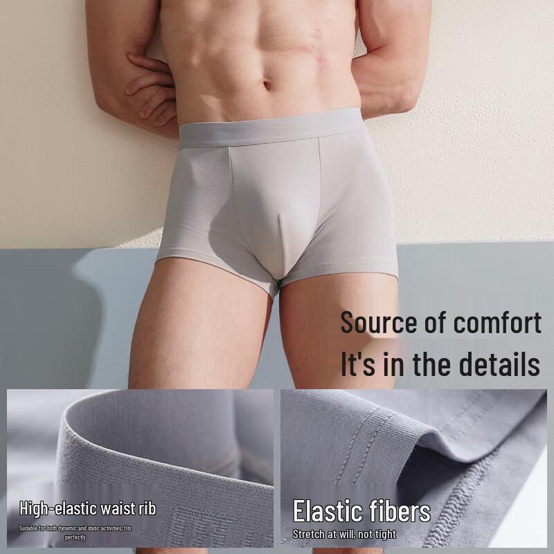 HLA Men's 3-Pack Cotton Blend Antibacterial Boxer Briefs