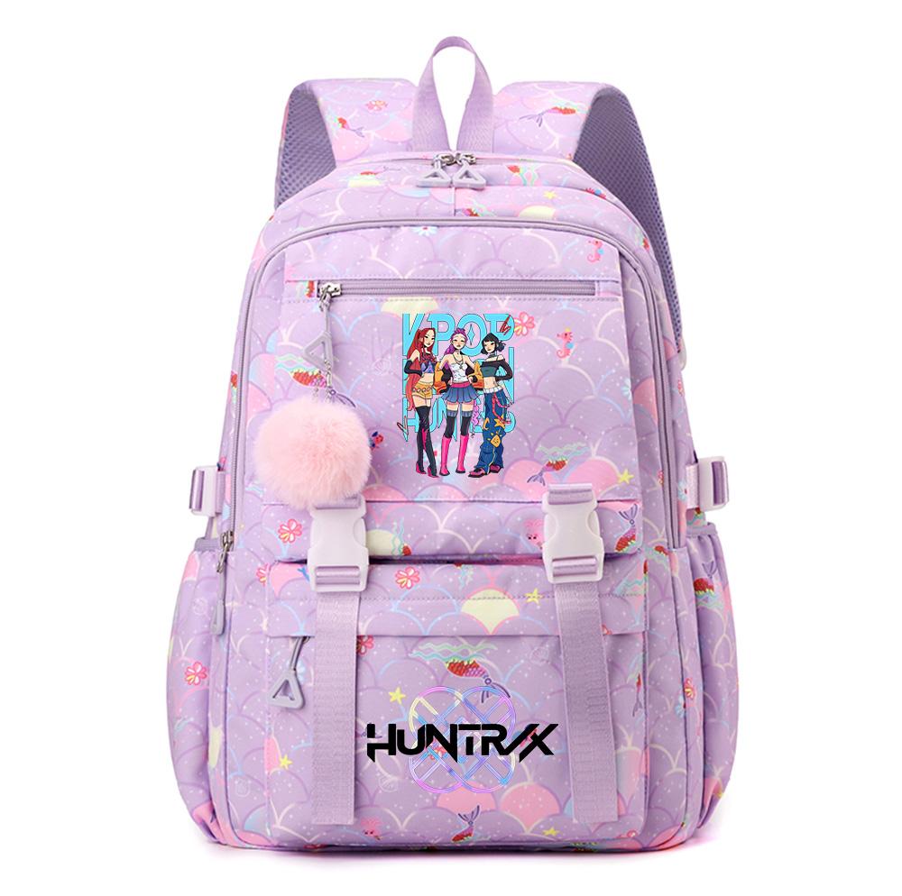 Anime K-Pop K-Pop Demon Hunters Printed Backpack Schoolbag for Teenager Student Girl Boy Bookbag Large Capacity Waterproof Travel Bag Gift Mochila