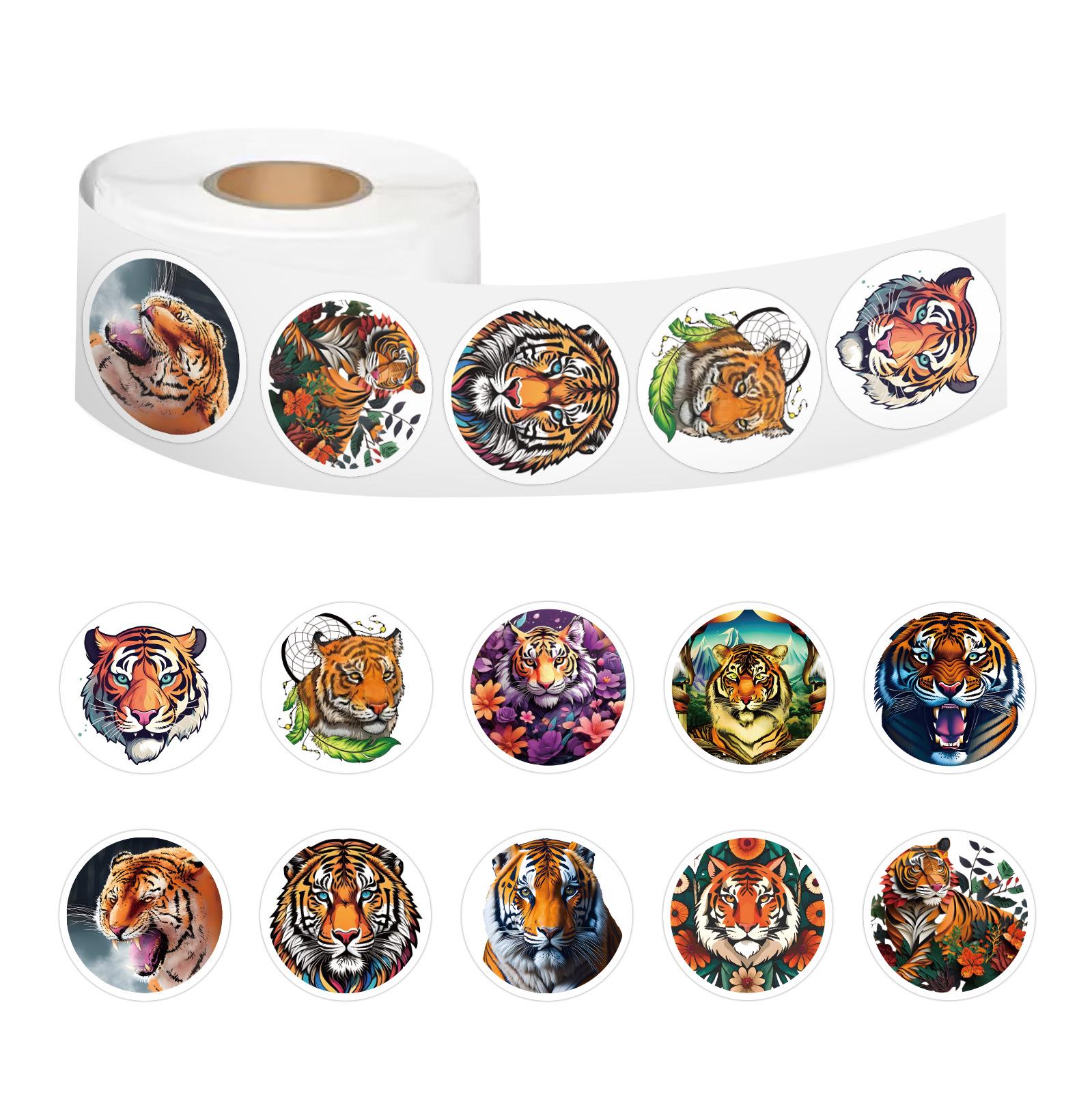 

500 Cartoon Tiger Stickers - Journal/Notebook Decoration, DIY Stationery, Children s Sealing Stickers