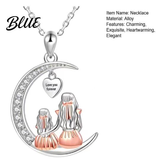 Adjustable Length Necklace Love You Forever Moon for Women Mom