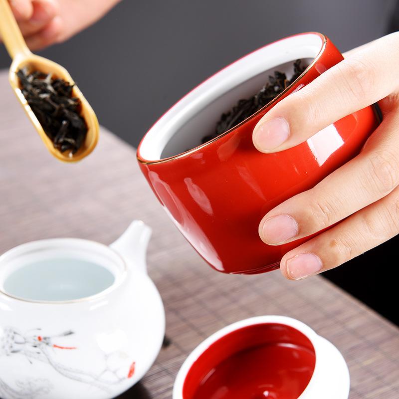 Keramik-Teedose im chinesischen Stil mit Deckel, feine Bonbondose, Tischplatte, Schmuck-Kosmetikbox, Lebensmittel-Vorratsglas, Küchenaufbewahrungsbehälter