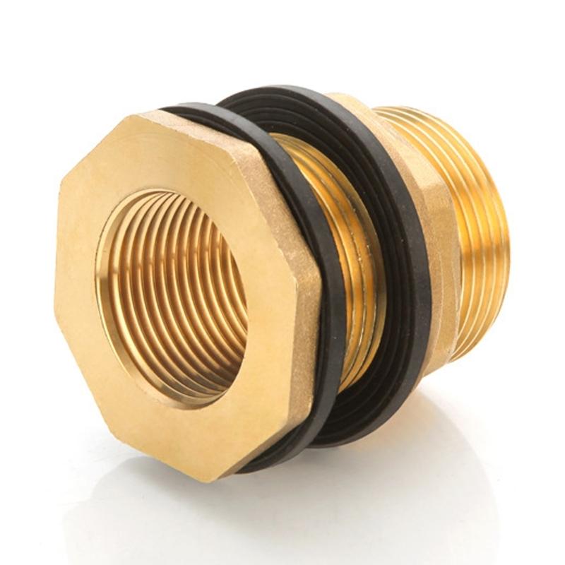 1/2 Stück Messing Gewindeverbindungsstücke Mit Gummidichtungen G3/8" x G1/2" Für Regentonnen Tanks Und Behälterinstallationen