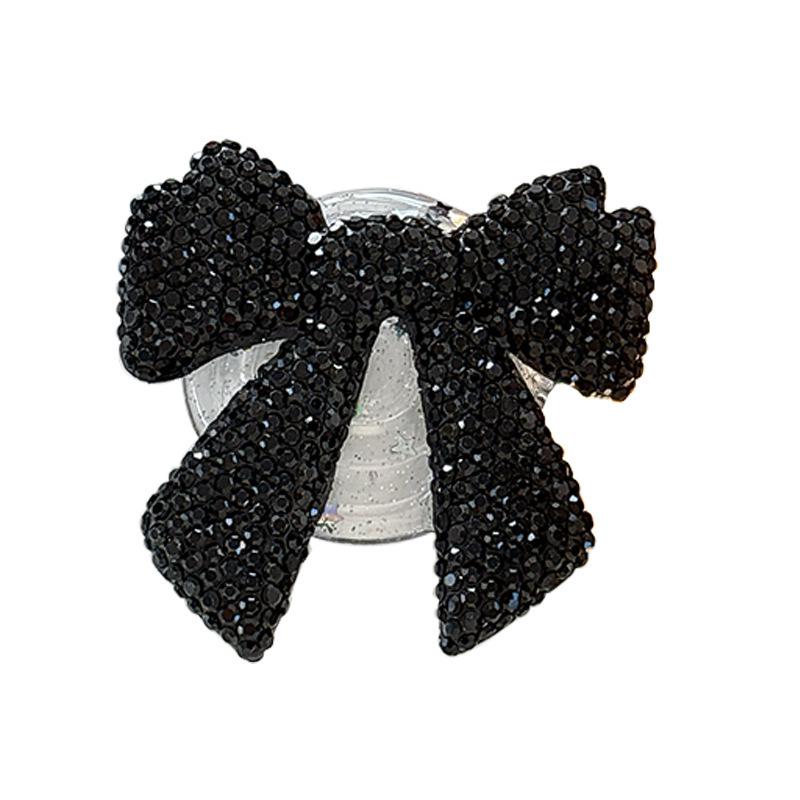 Korean Rhinestone Bow Phone Holder: Magnetic Airbag Ring for Luxury Viewing
