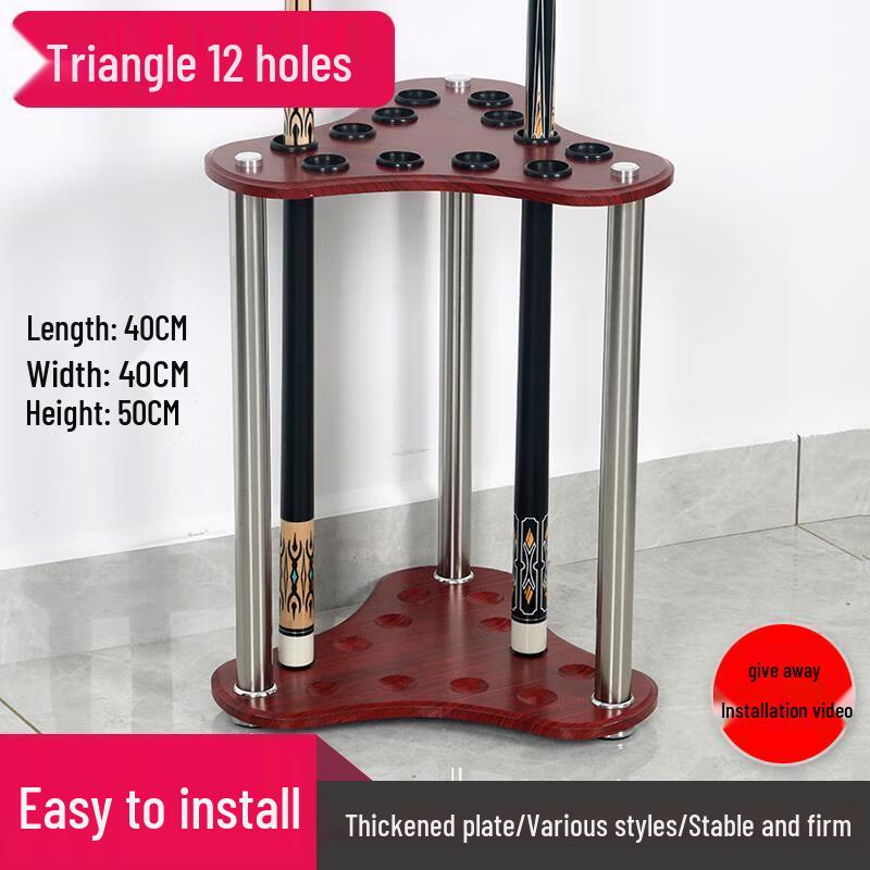 

Triangular 12-Hole Floor-Standing Billiard Cue Rack