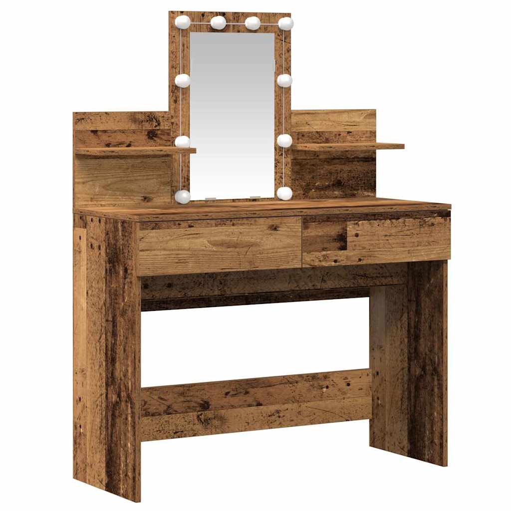 Vintage style Makeup Table with Shelf 100 x 40 x 130 cm Engineered Wood