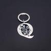 Stainless Steel Alphabet Flower Cutout Keychain Pendant