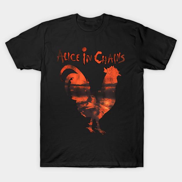 

Men Black Print T-shirt Alice In Chains Dirt Era Grunge Alternative Metal Art No-Cut Transfer Paper Print Cotton Tshirt 3XL чорний