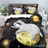 Liebliches Faultier Bettbezug-Set Cartoon Tier Bettwäsche-Set für Mädchen Jungen Teenager Wohnheim Schlafzimmer Dekor Mikrofaser King Bettdeckenbezug