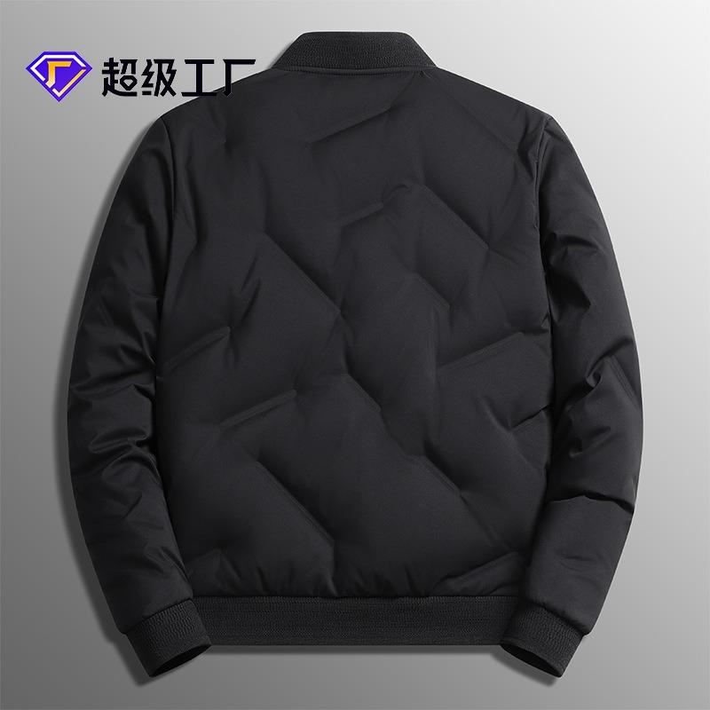 % Gray Duck Down Jacket Men's Winter Baseball Collar Thermal Casual Jacket Men's Cold-proof Down
