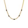 GEMCHIC Women's Vintage Geometry Square Zircon Stainless Steel Choker Necklace Flat Snake Chain Trendy Fashion Jewelry