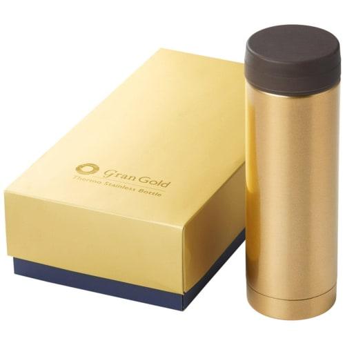 Marutatsu Mug Bottle, Stainless Steel Water Bottle, Vacuum Insulated, Direct Drinking Lid, Gift Packaging, Gold, 310ml, 35392