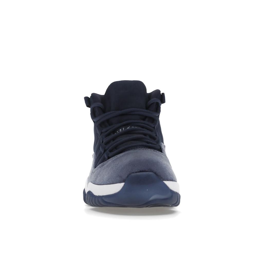 Air Jordan 11 Retro Midnight Navy Velvet Women Sneakers Blue Metallic-Silver White AR0715-441