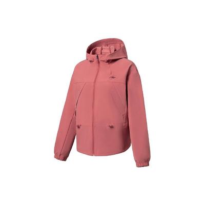Loose-Fitting Windproof Hooded Long-Sleeve Jacket Women Jacket Orange-Red AFDS014-2