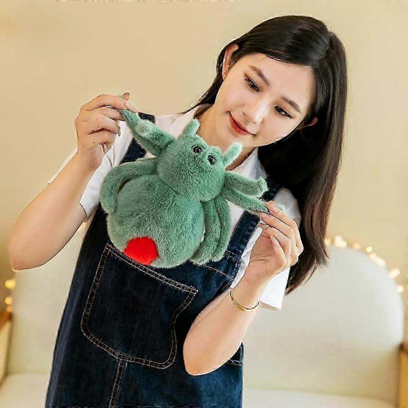 Spider Stuffed Animal - Soft Fur Huggable Green Spider, Adorable Playtime Plush Toy, Cute Animals Cuddle Gift, Super Soft Plush Doll Animal Toy for Ki