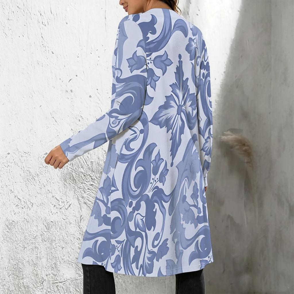 Plus Size Women Long Sleeve Open Front Loose Outerwear Casual Fashion Cardigan