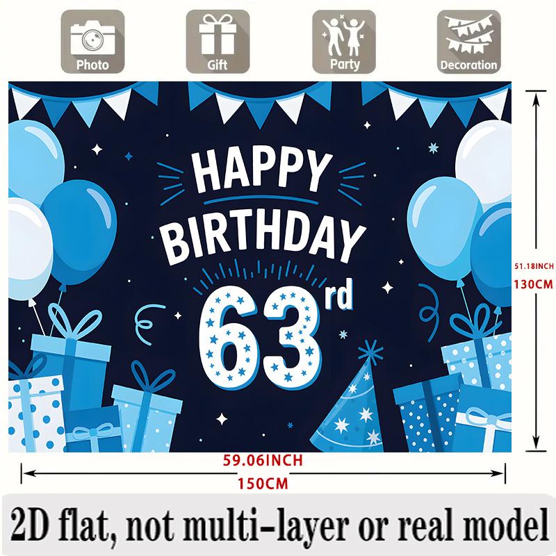 Party Backdrop Balloon Blue Flat Bunting Balloons Flags Hanging Hang Celebration Photo Booth Birthday Party Decor