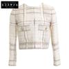 Domestic Genuine P50631V37753 15C Gripoa Button Tweed Collarless Jacket Jacket 34 Ecru X GoldUsed
